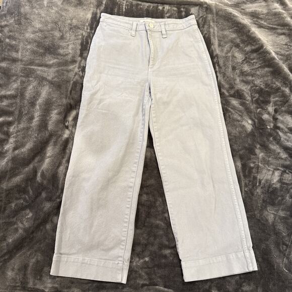 Madewell Denim - Madewell Women's Slim Emmett Wide-Leg Crop Jeans Size 26 Light Blue Gray